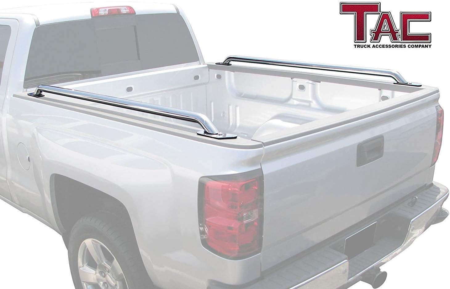 TAC Bed Rails Compatible with 1999-2016 Ford F250/F350/F450/550 Super Duty 6.5' Standard Bed 304 Stainless Steel Truck Side Rails -1 Pair