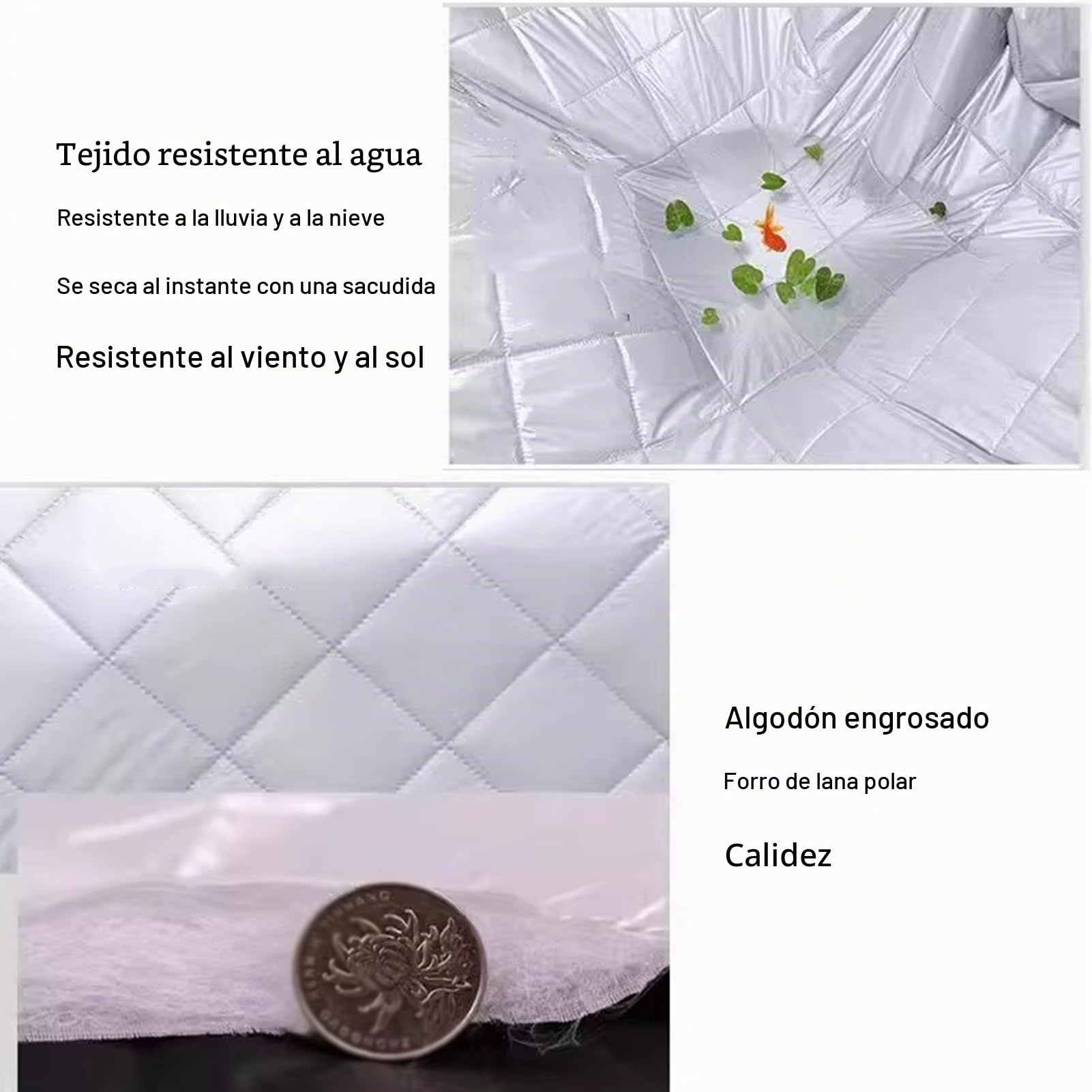Resistente A La Nieve Tela Oxford Aislante Funda Caseta Perro Resistente Impermeable Ajustable Sombra Manta Cálida Paneles Doble Cremallera Cortinas Transparentes Funda(A-Silver,110x73x98cm)