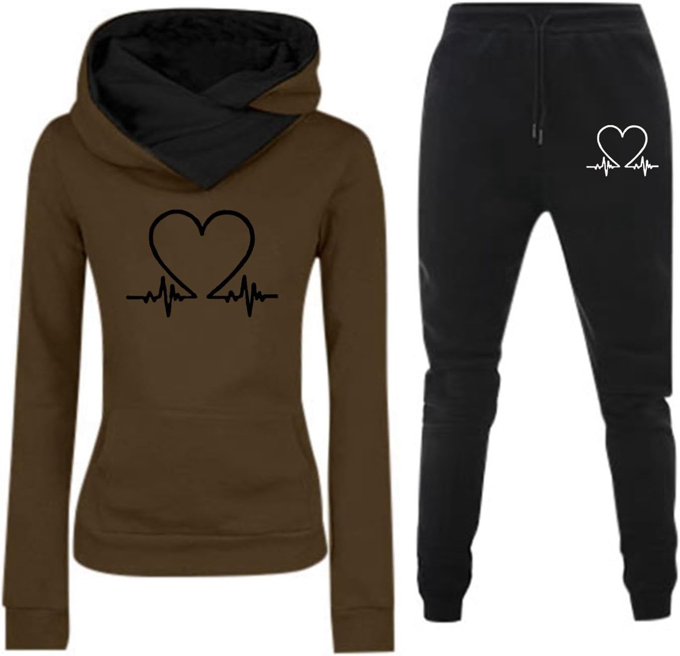 Ensemble 2 Pièces Femme été - T-shirt Manches Courtes Pantalon Large - Coton Confort - Taille XS-XXL