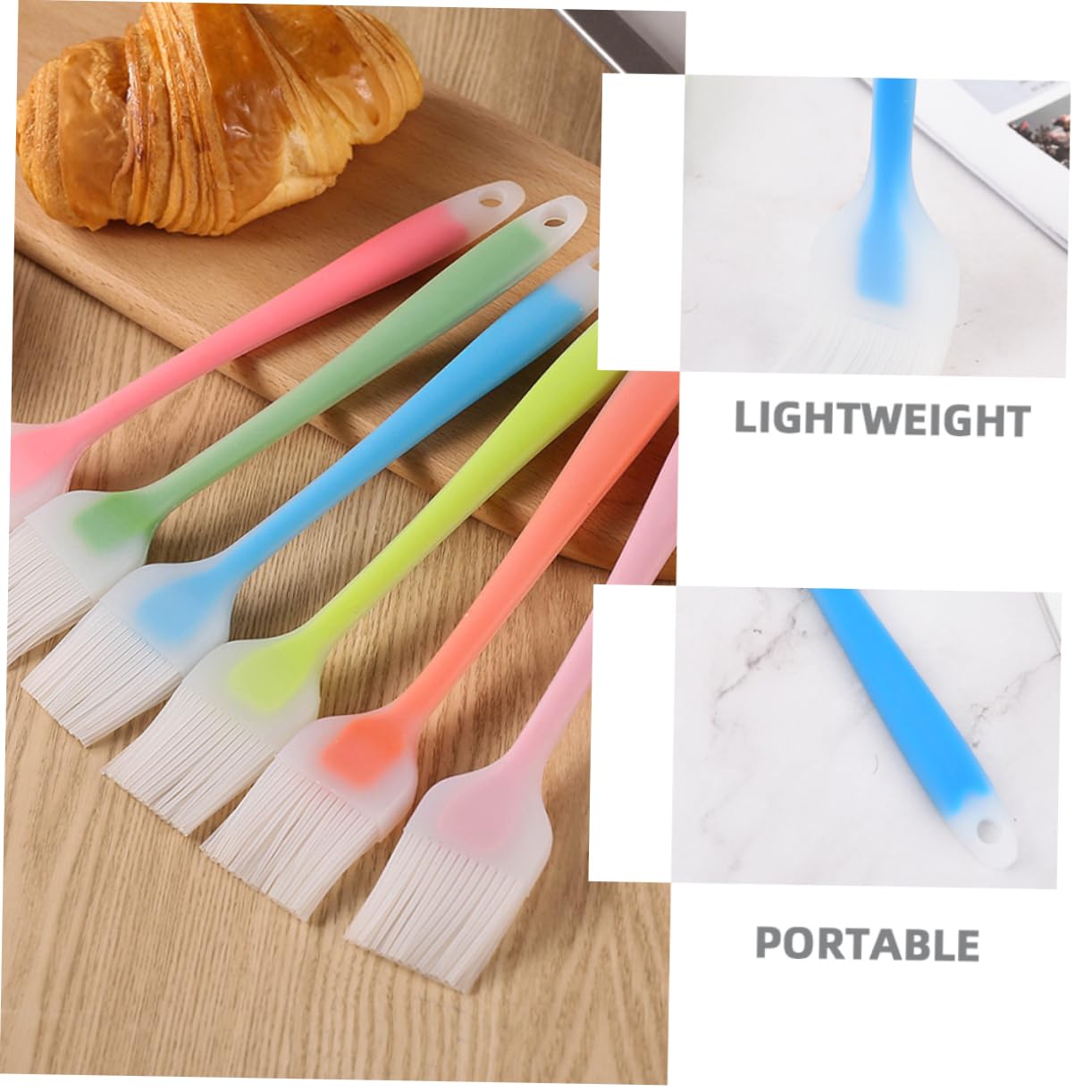Yardwe 4Pcs Silicone Basting Brush Food Grade Oil Brush for Barbecue Pastry High Heat Resistant Cooking Utensils for Saucing and Baking