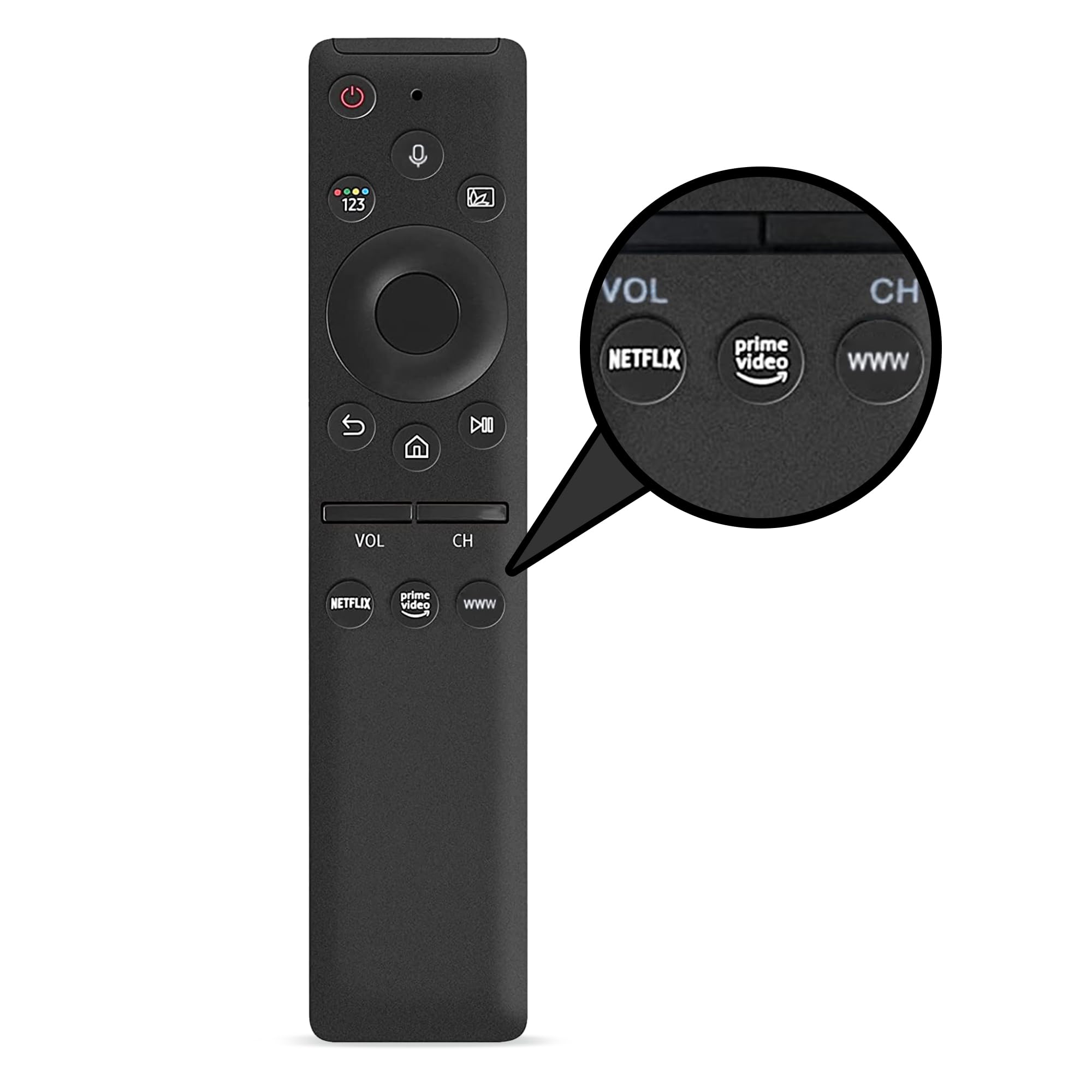 Leyf Pilot zastępczy do telewizora Smart LED QLED UHD, kompatybilny z Samsung BN59- AA59, Netflix Prime Video Rakuten TV, uniwersalny
