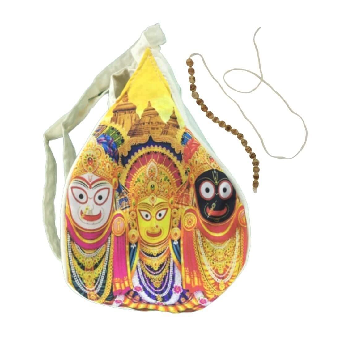 Sac mala Jagannath imprimé pour protéger vos perles Japa en déplacement