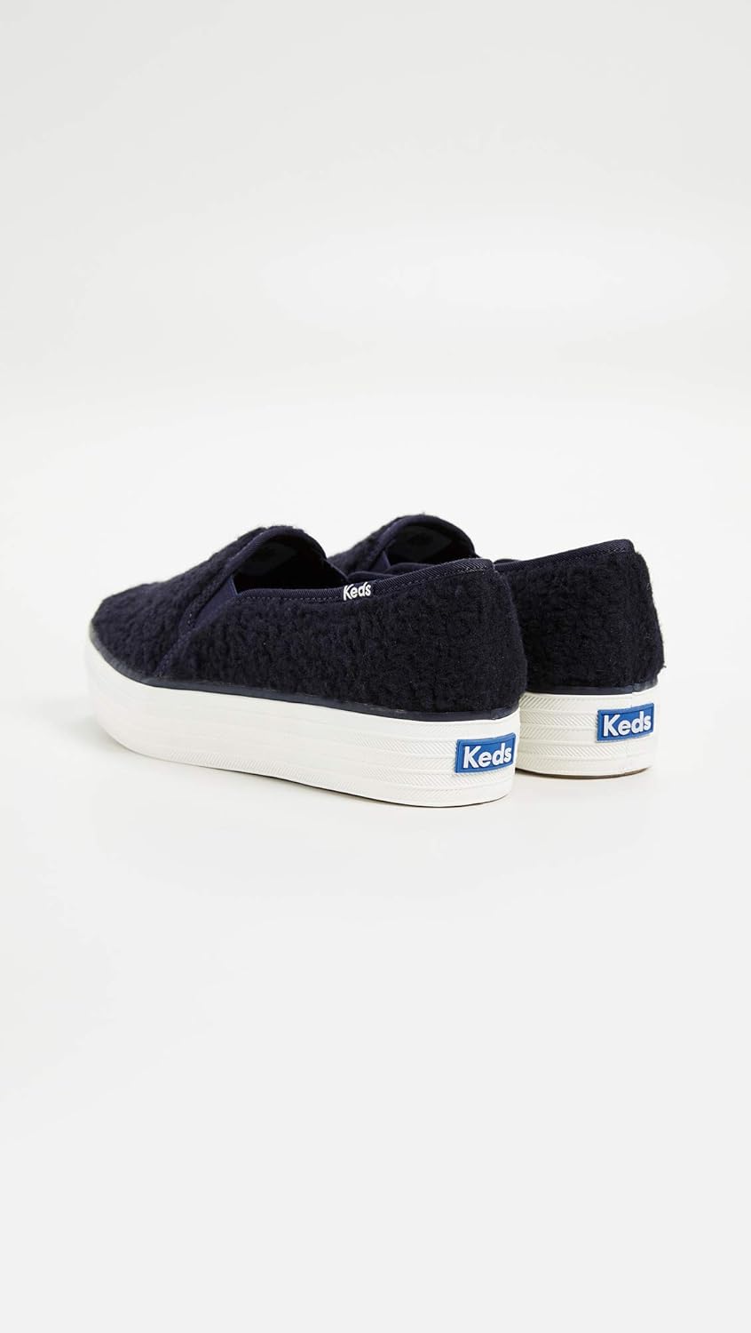 Keds Women's Triple Decker Sherpa Sneakers, Navy, Blue, 7.5 M US