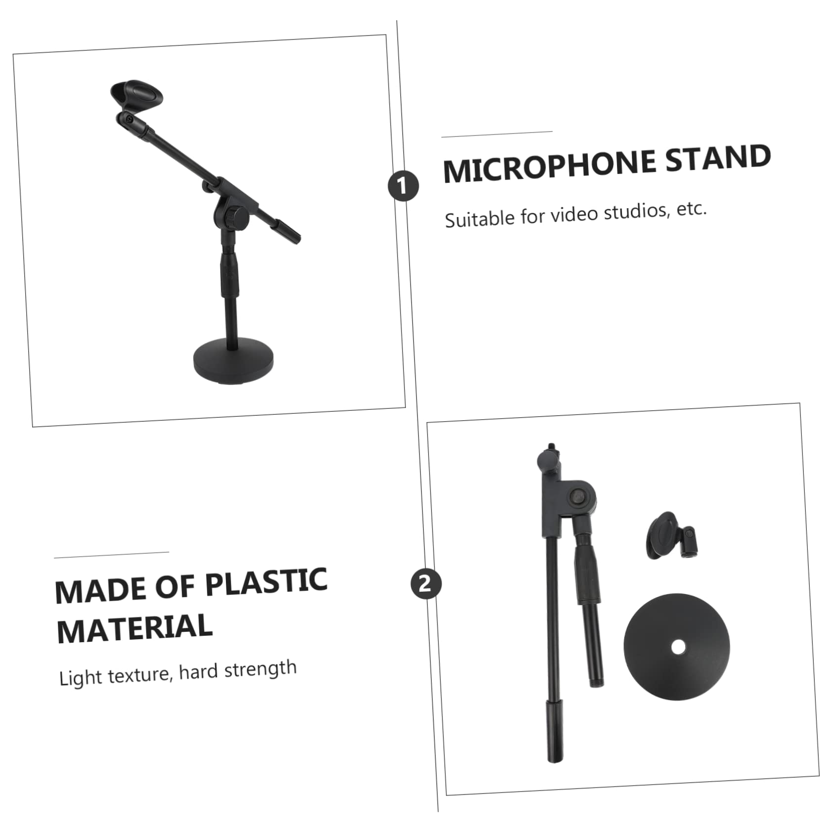 BESPORTBLE 1Stück Mikrofonhalter mit Verstellbarem Boom Arm Robuster Tischmikrofonständer für Broadcast Podcasting und Live Performances Langlebig und Vibrationsdämpfend für Meetings
