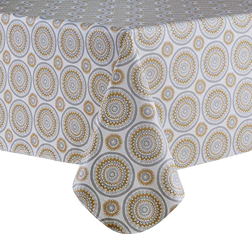 CLOROX Premium Vinyl Wrinkle and Waterproof and Spill Resistant Heavy Weight Soft PEVA Tablecloth, Rectangle 60