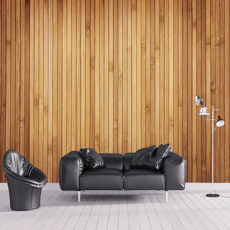 Papier peint imitation bois 3D auto-adhésif pour un mur de salon chaleureux