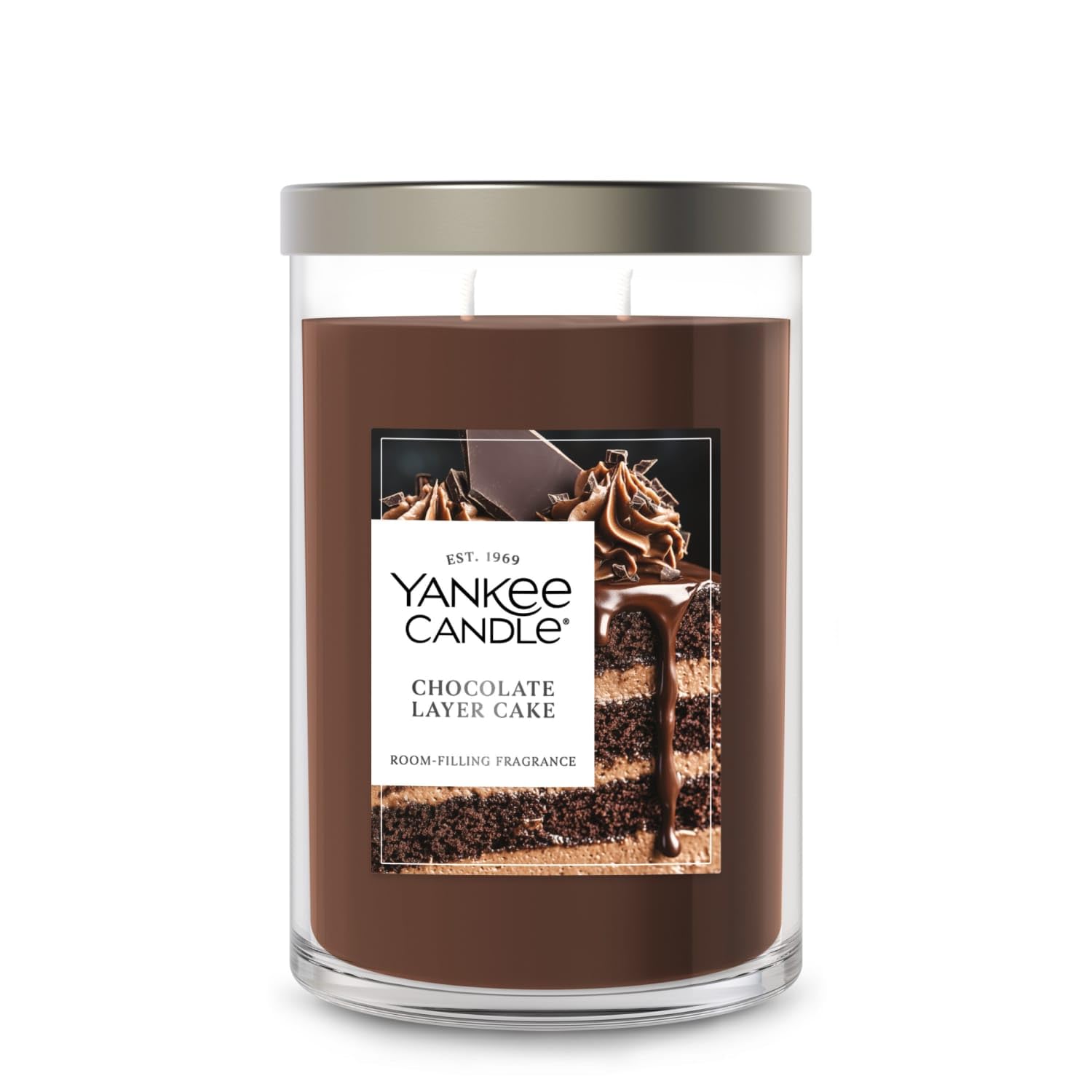 Yankee Candle Chocolate Layer Cake Scented, Signature 20oz Large Tumbler 2-Wick Candle, Over 60 Hours of Burn Time