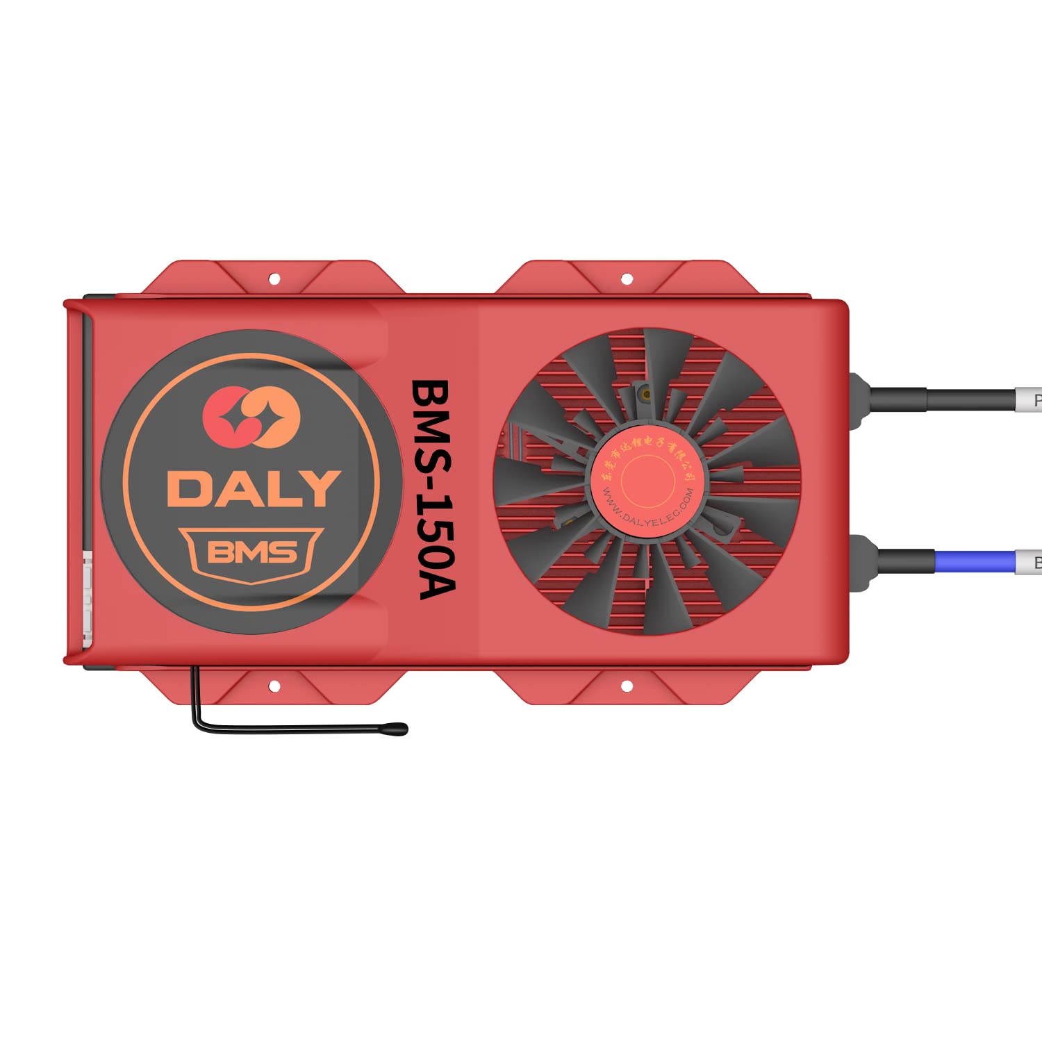 LiFePo4 8S 24V 150A DALY BMS con ventola di raffreddamento, porta comune, cavo di bilanciamento, sensore di temperatura per protezione da carica e scarica del pacco batteria al litio da 3.2V nominale