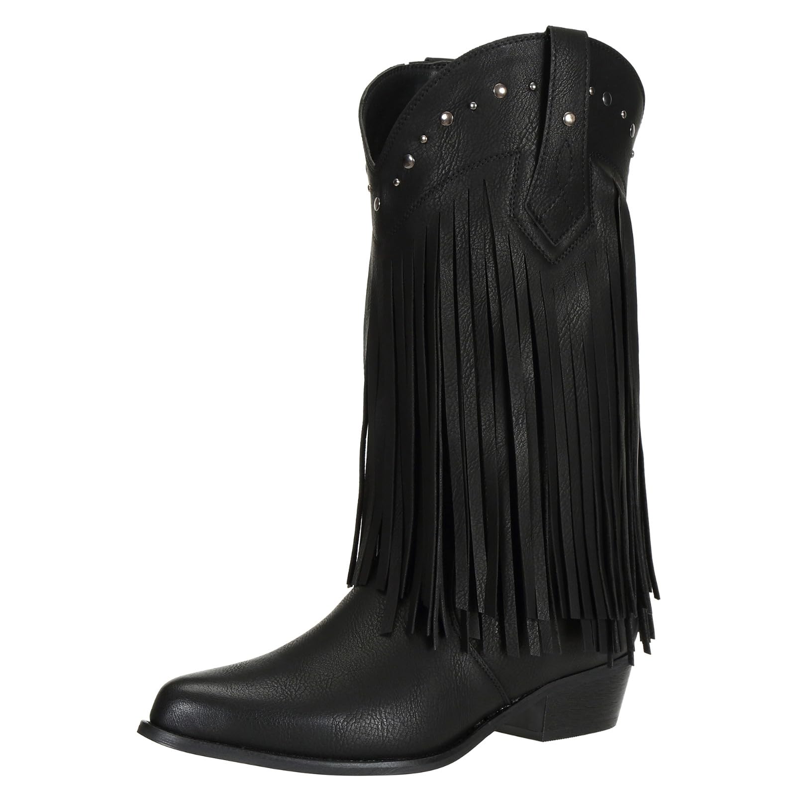 SheSole Womens Wide Calf Fringe Boots Wide Width Western Cowgirl Cowboy Tassel Boots