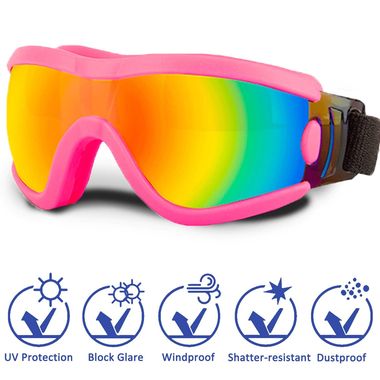 Medium Dog Sunglasses with Adjustable Strap UV Protection, Winproof Puppy Sunglasses - Image 2
