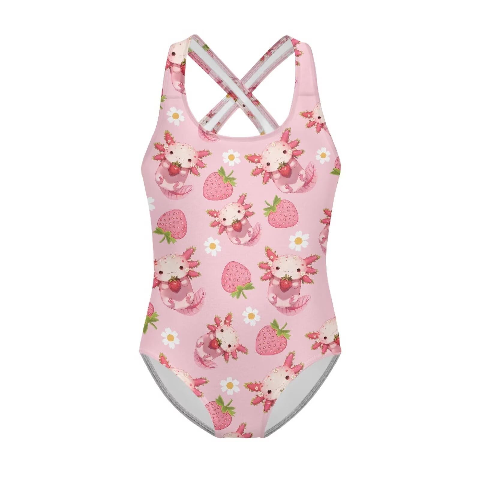 Girls Swimsuit Criss Cross Back 1-Piece Summer Beach Swiwmear