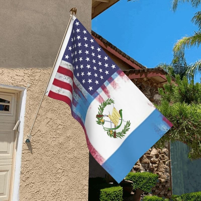 USA Guatemala FLAG 3x5 Double-sided printing-US Polyester Flag-Vivid Color and UV Fade Resistant-Canvas Header