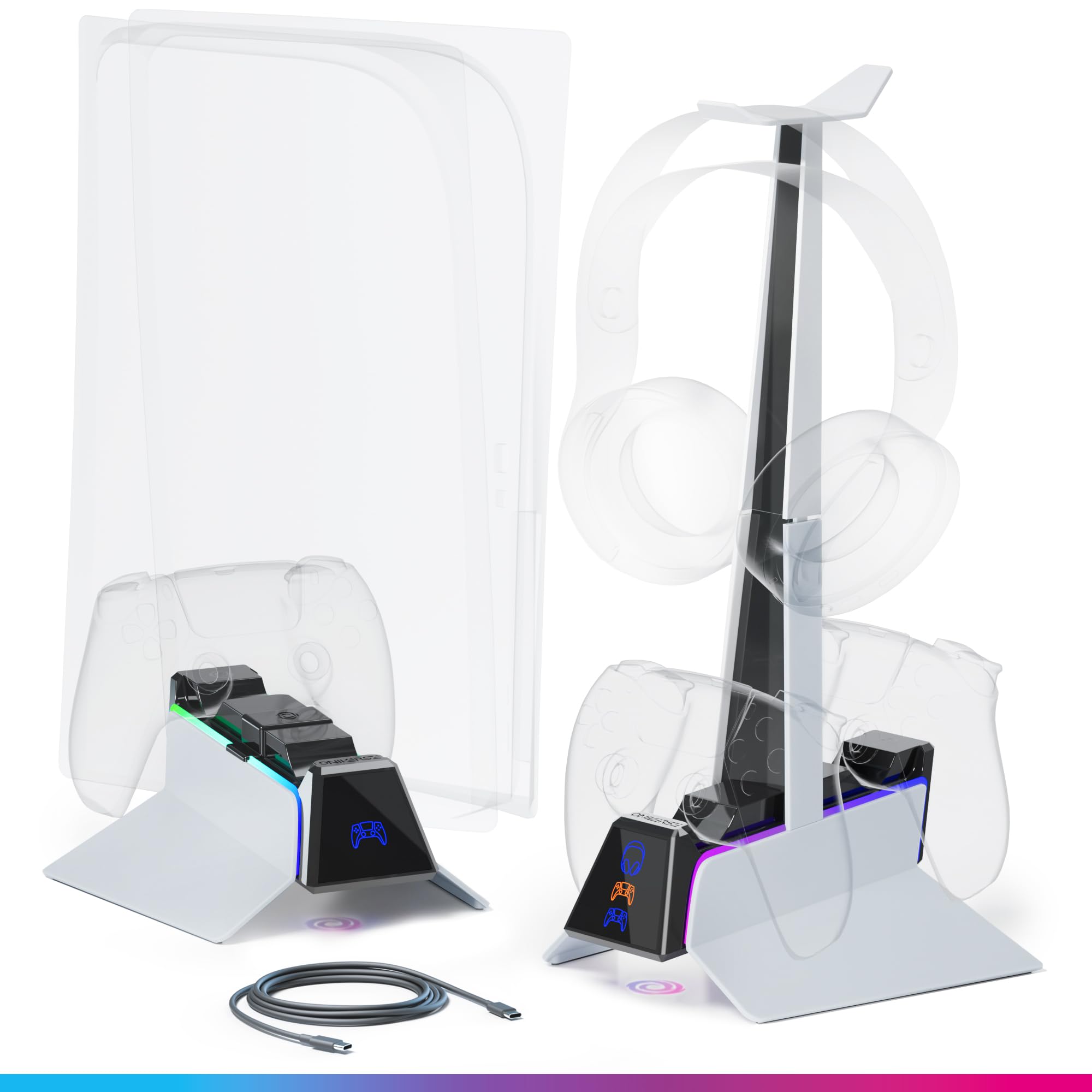 Station de Charge Rapide Oniverse pour PS5 Blanc et Noir
