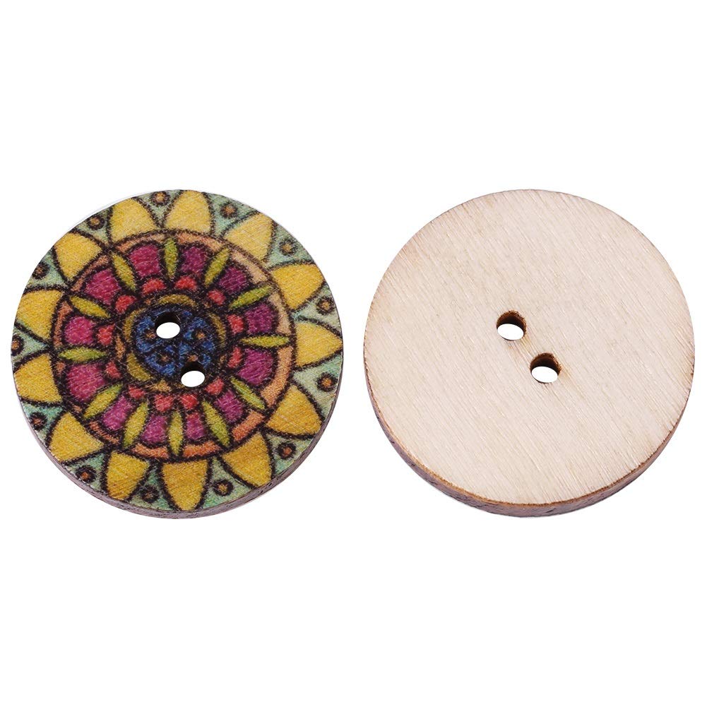 ZJCHAO boutons en bois 100 pièces boutons de couture rétro mode en bois