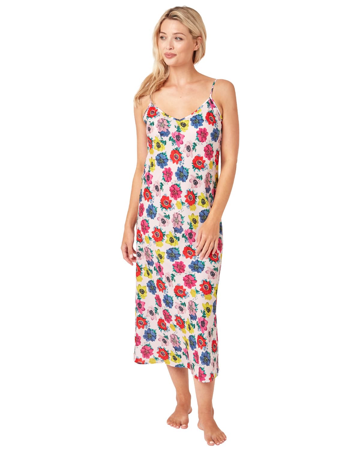 Undercover Womens Satin Long Chemise Negligee Nightdress Nightie IN40006 Bright Floral 20-22