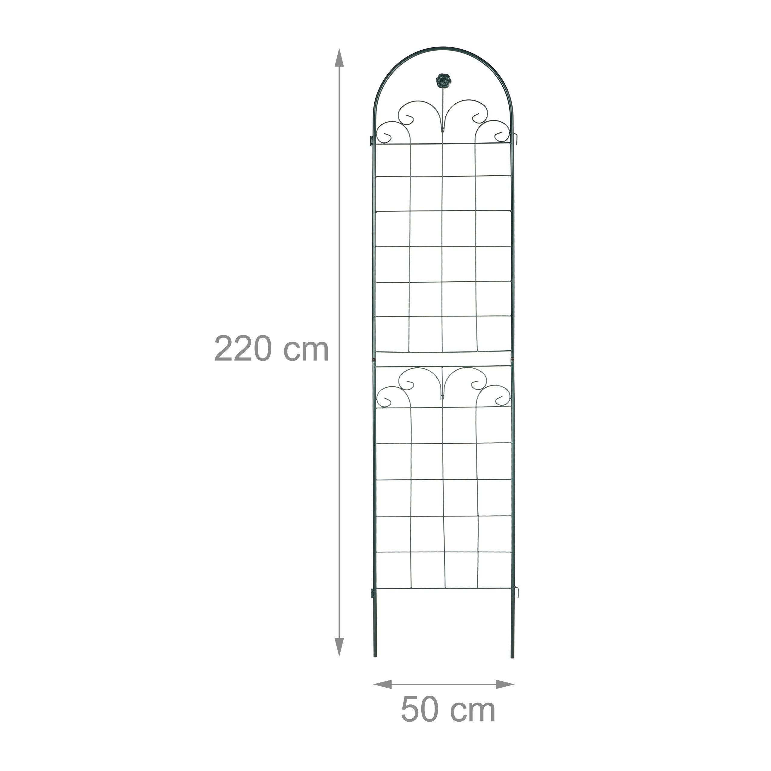 Relaxdays Soportes para Plantas, Set de 2, 220 x 50 cm, Autónomos, Enrejado Estacas, Enredaderas, Guía Trepadoras, Verde