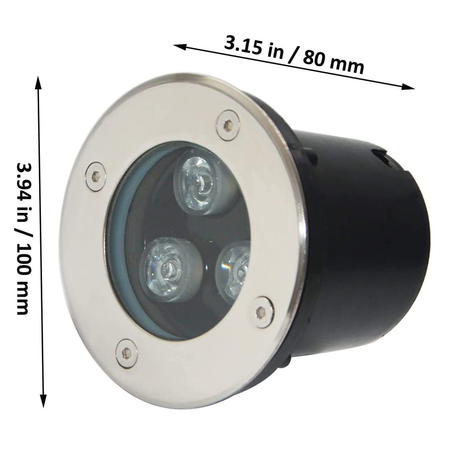 Lampa ogrodowa LED, 3 W, reflektor do zabudowy na zewnątrz, klasa wodoszczelności IP65, lampa ogrodowa z aluminium i szkła hartowanego do tworzenia ścieżek i krajobrazu (RGB