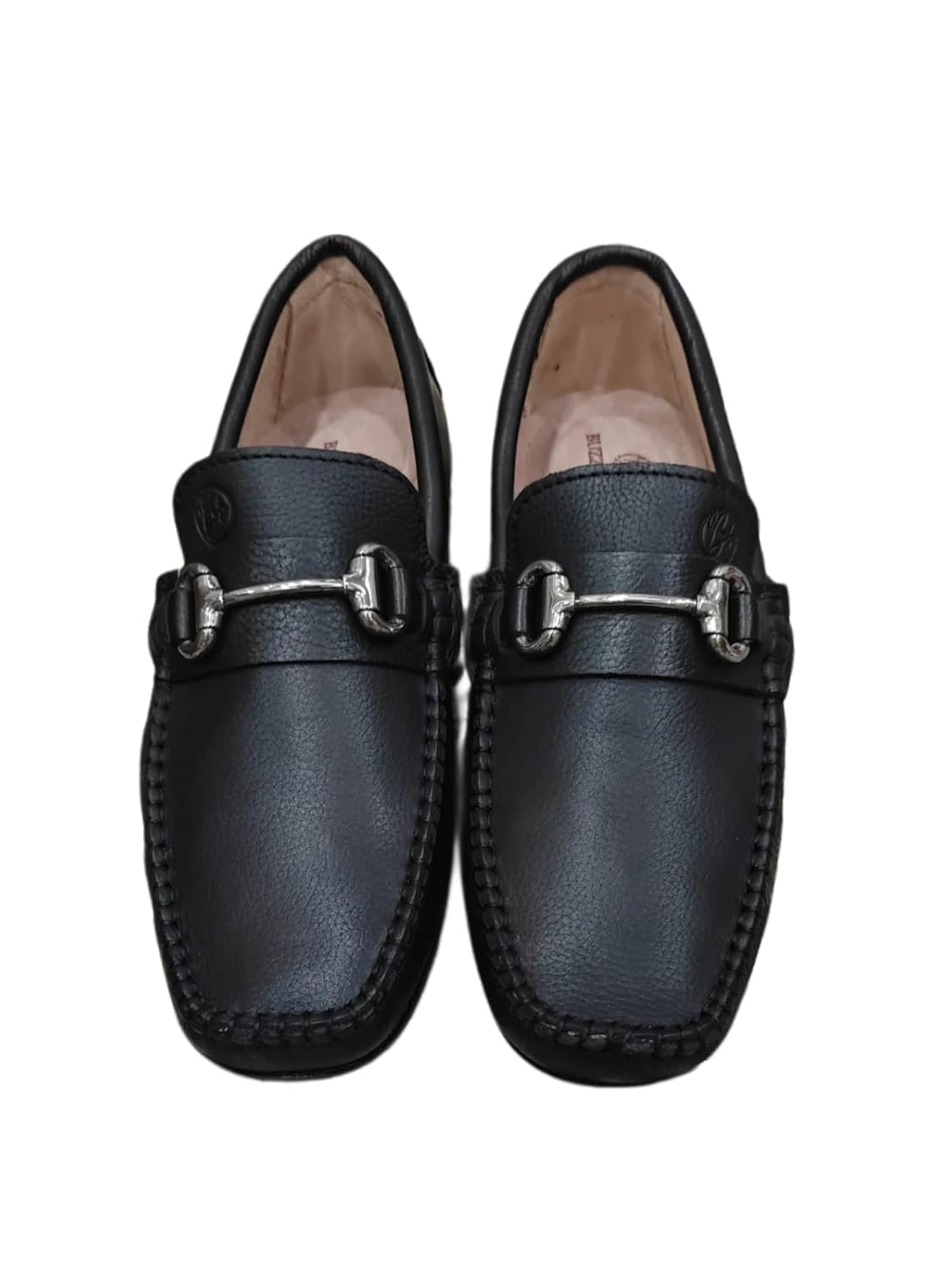 Men’s Black Leather Loafers | Classic Slip-On Formal Shoes for Office & Business Use | Comfortable Cushioned Insole, Durable Sole & Elegant Moc-Toe Design