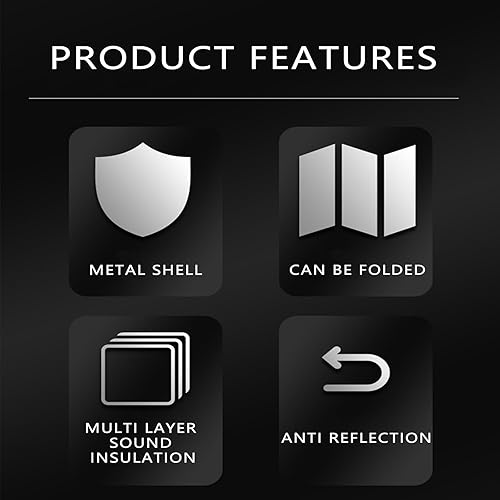 Miniatura 3 de Escudo de aislamiento de micrófono de grabación de estudio con filtro pop, espuma absorbente de alta densidad utilizada para filtrar voca cubierta