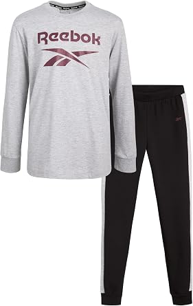 Amazon.com: Reebok Conjunto deportivo para niño – camiseta de manga larga y  pantalones deportivos de forro polar (talla 5-12) : Ropa, Zapatos y Joyería
