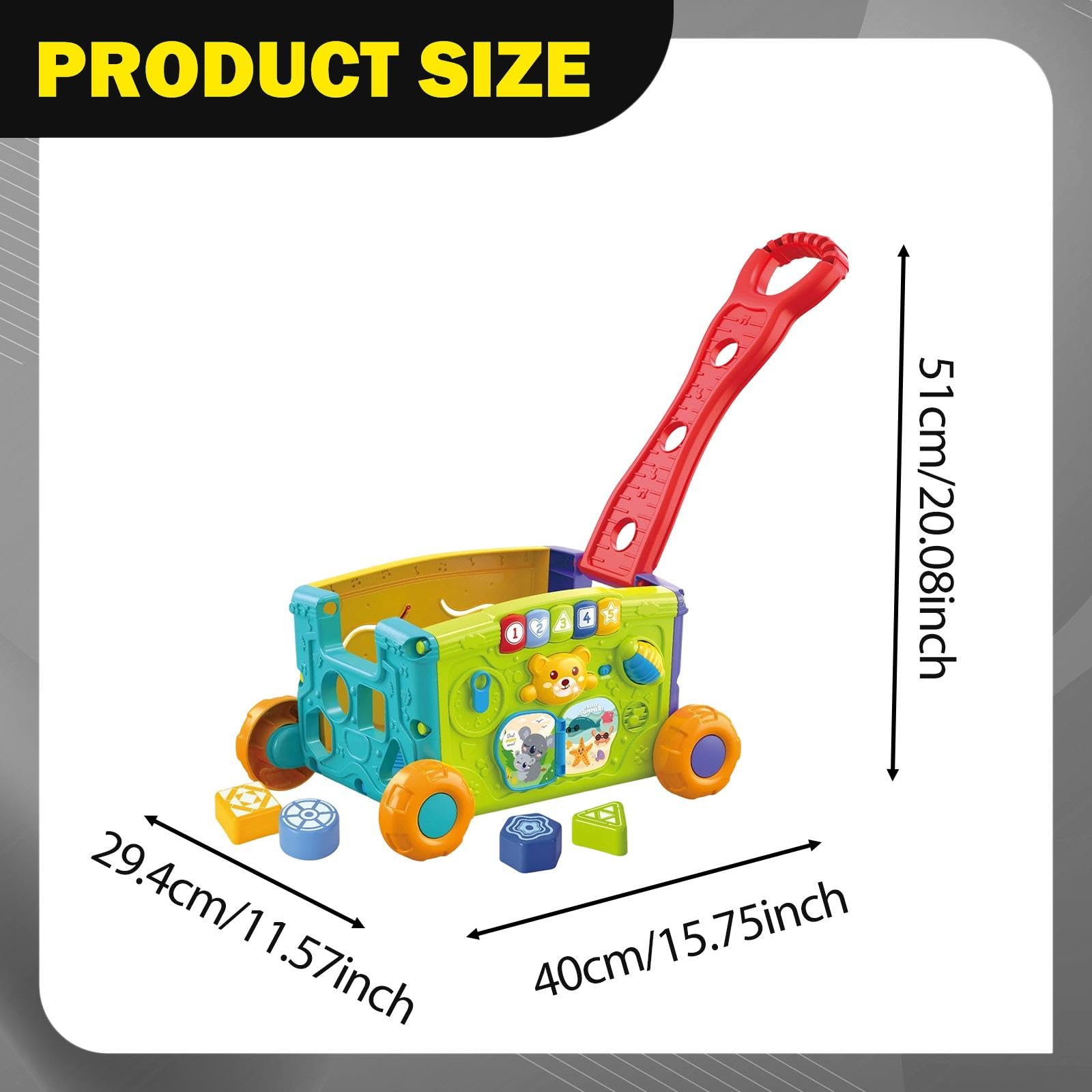 F Fityle Mini Carrello della Spesa Giocattolo per Bambini, Carrello della Spesa Giocattolo, Giochi di Ruolo, a Mano, Gioco di finzione