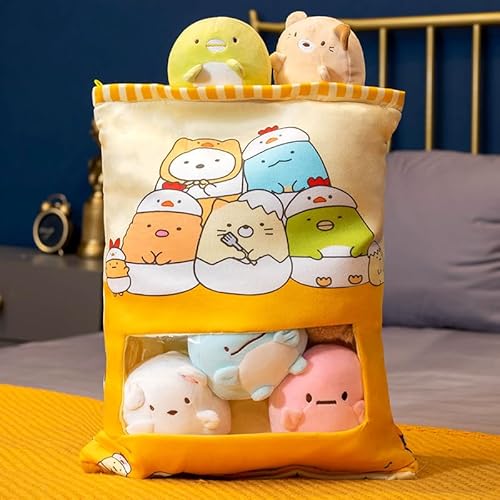 抱き枕 すみっコぐらし ぬいぐるみ お菓子袋型クッション おもちゃ 抱きまくら ストレス解消 子供ギフト 彼女 誕生日 人気プレゼント 癒される 飾り物 (15,50*38cm)