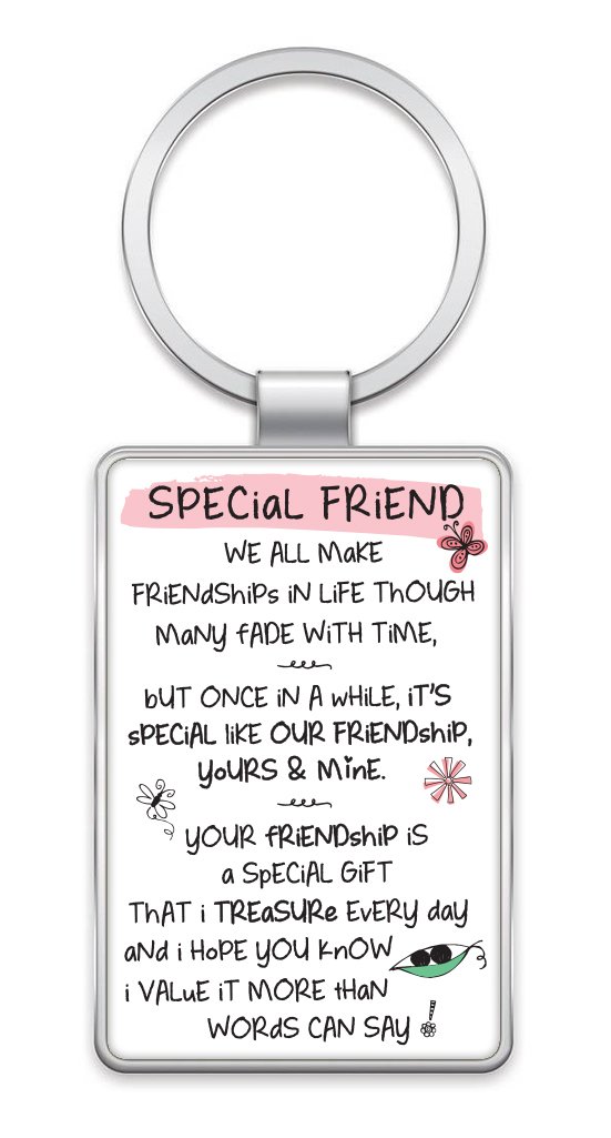 Wpl White Inspired Words Keyring - Special Friend - Gift Ideas