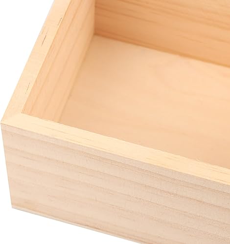 Miniatura 3 de GNIEMCKIN Paquete de 20 cajas de madera cuadradas pequeñas sin terminar de 4 x 4 pulgadas, organizador rústico para manualidades, coleccionables,