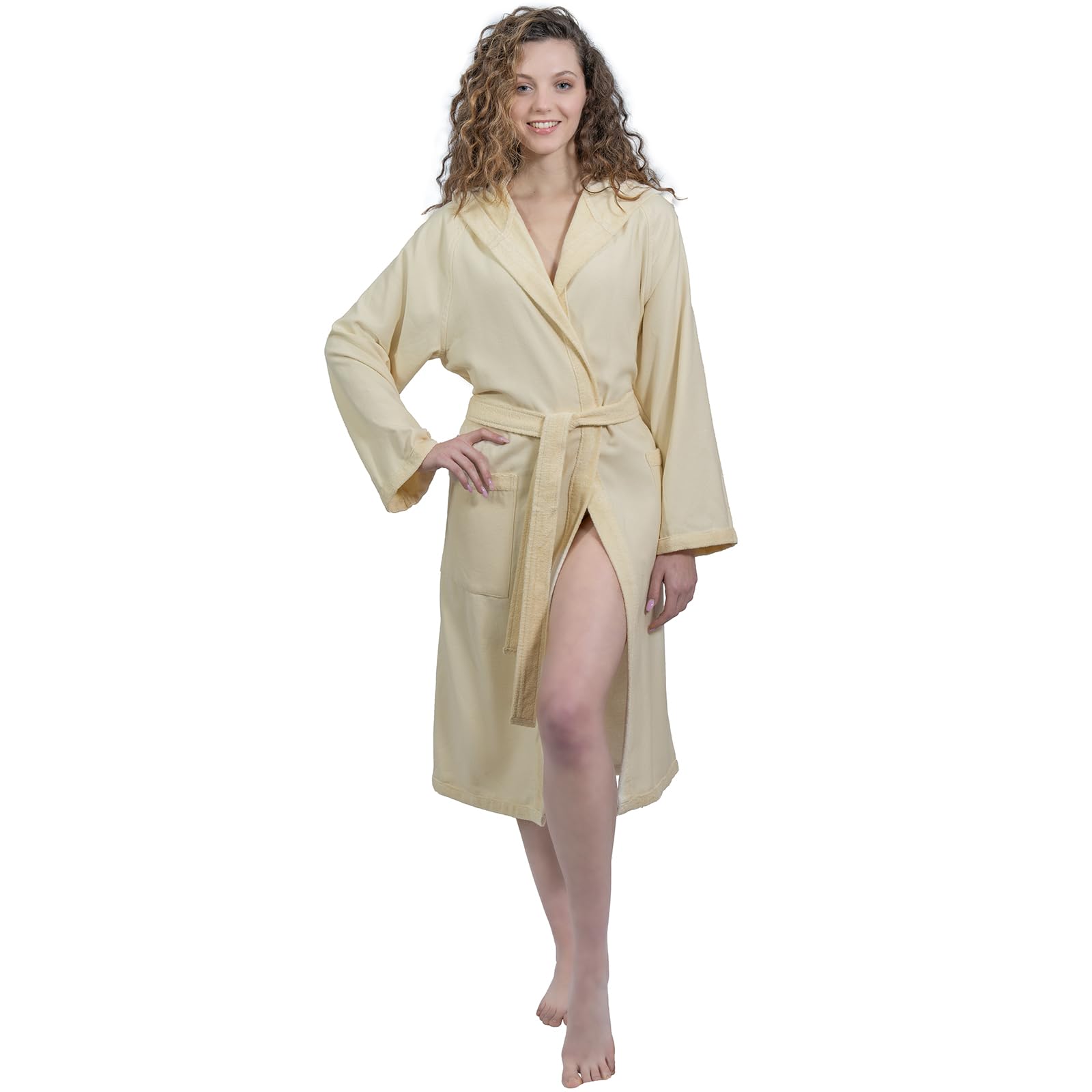 nice homeit Accappatoio Donna e Uomo in Spugna 100% Cotone - Accappatoio Super Assorbente con Cappuccio - Morbido, Leggero, Anti-Pilling, Made in Italia