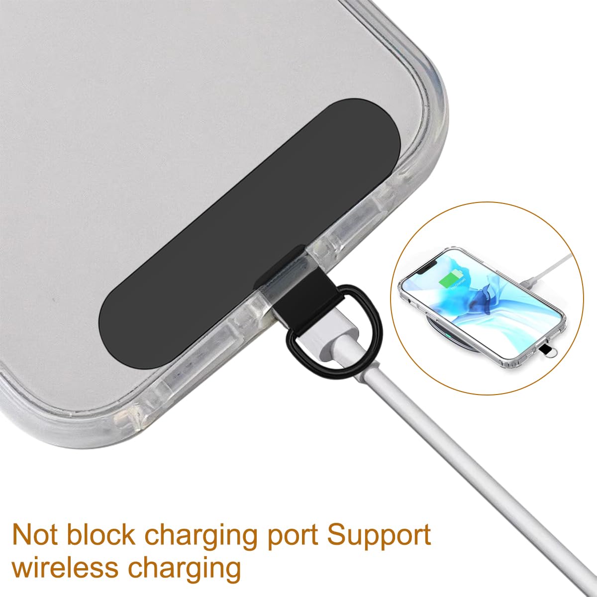 DAGESVGI 4 Pack Phone Tether Patch, Stainless Steel Phone Tether Tabs Universal Metal Lanyard Gasket Cell Patch Replacement All Smartphones W4q2 - View #14