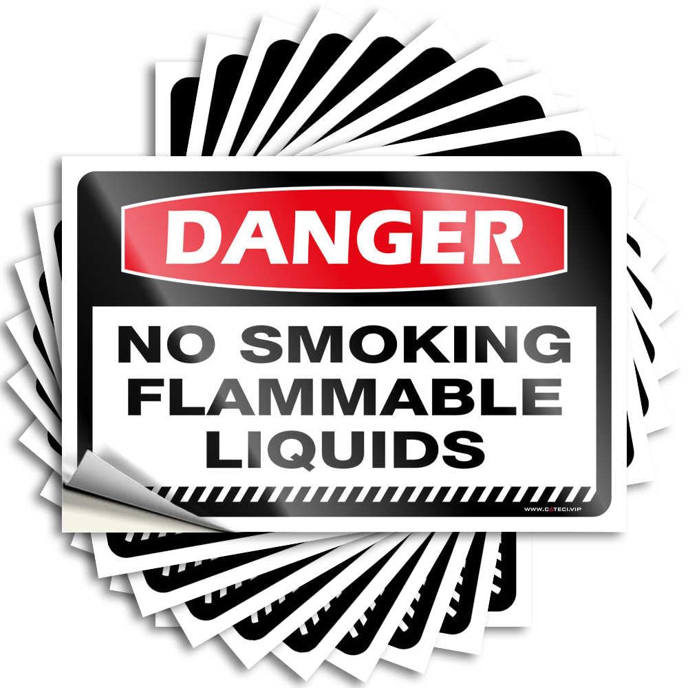 Danger No Smoking Flammable Liquids High Saying | Vintage Home Decor Waterproof Vinyl Cover Outdoor Removable Decal Peel Stick(6X9CM)