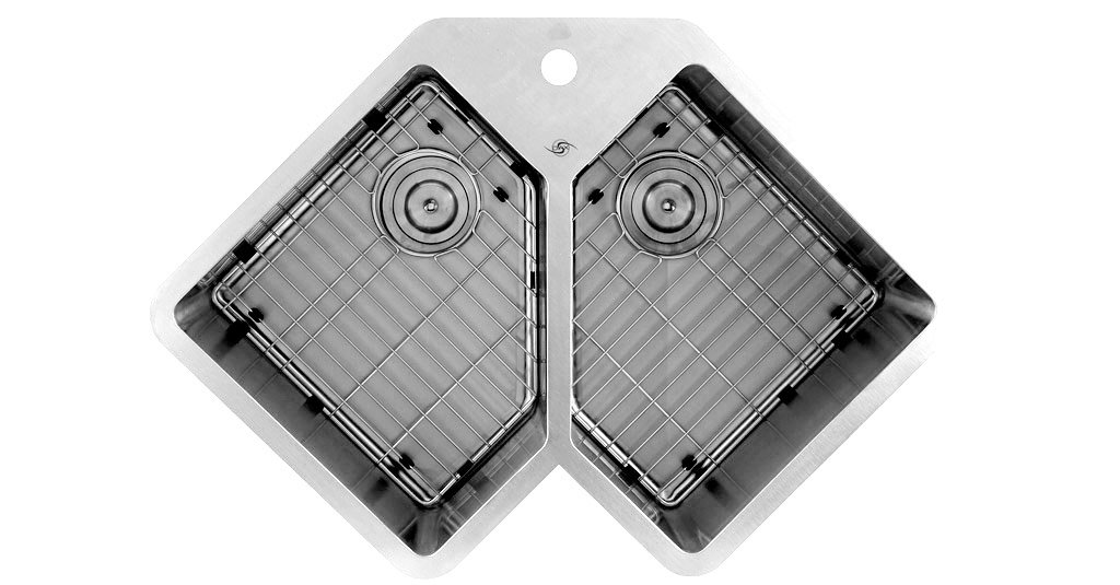 Buy Stainless Steel Double Corner Kitchen Sink Online at