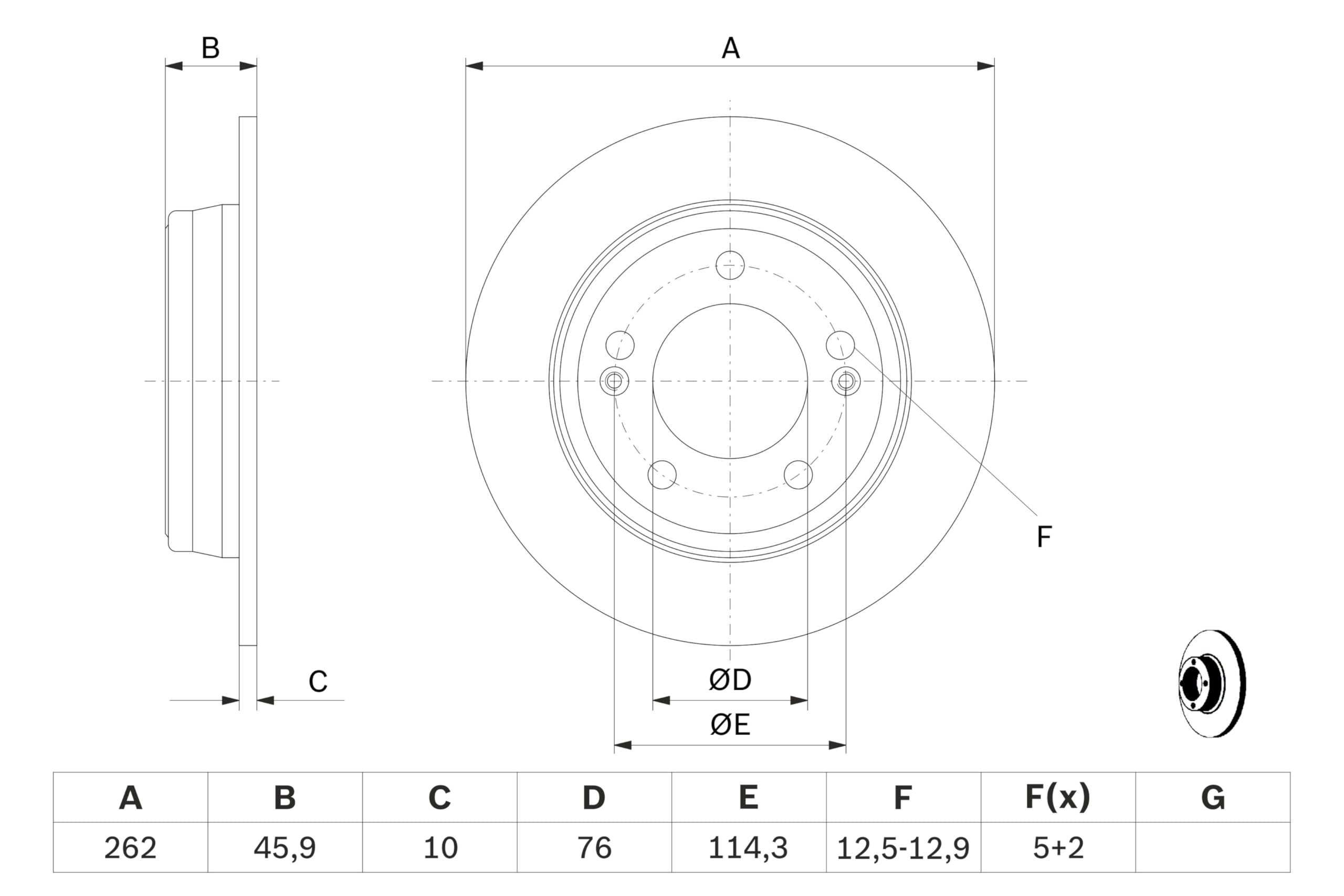 Bosch BD1638 Dischi freno, Certificato ECE-R90, 1 set di 2 dischi
