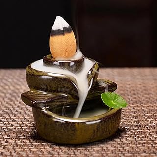 Bevis David Cascade de brûleur d'encens Backflow Céramique Holder Encens Back Fountain Backflow Encens Connes for Home Decor Office (Color : A)