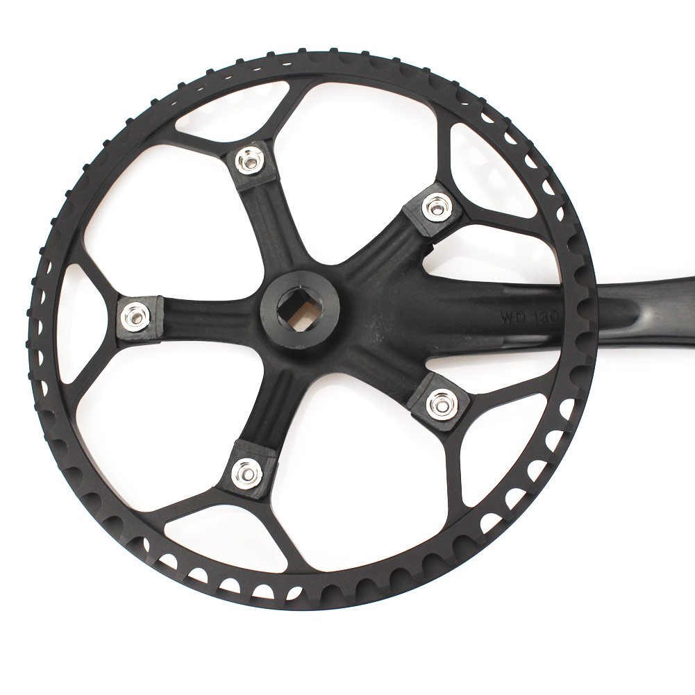 CYSKY Guarnitura singola velocità 53T 56T 58T 170mm guarnitura 130 BCD Litepro pieghevole bici guarnitura con copertura protettiva per bici a velocità singola, bici da strada, cambio fisso, Fixie, Dahon