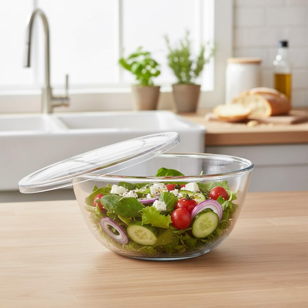Femora Glass Mixing Bowl - 3600ml, Oven & Microwave Safe -7