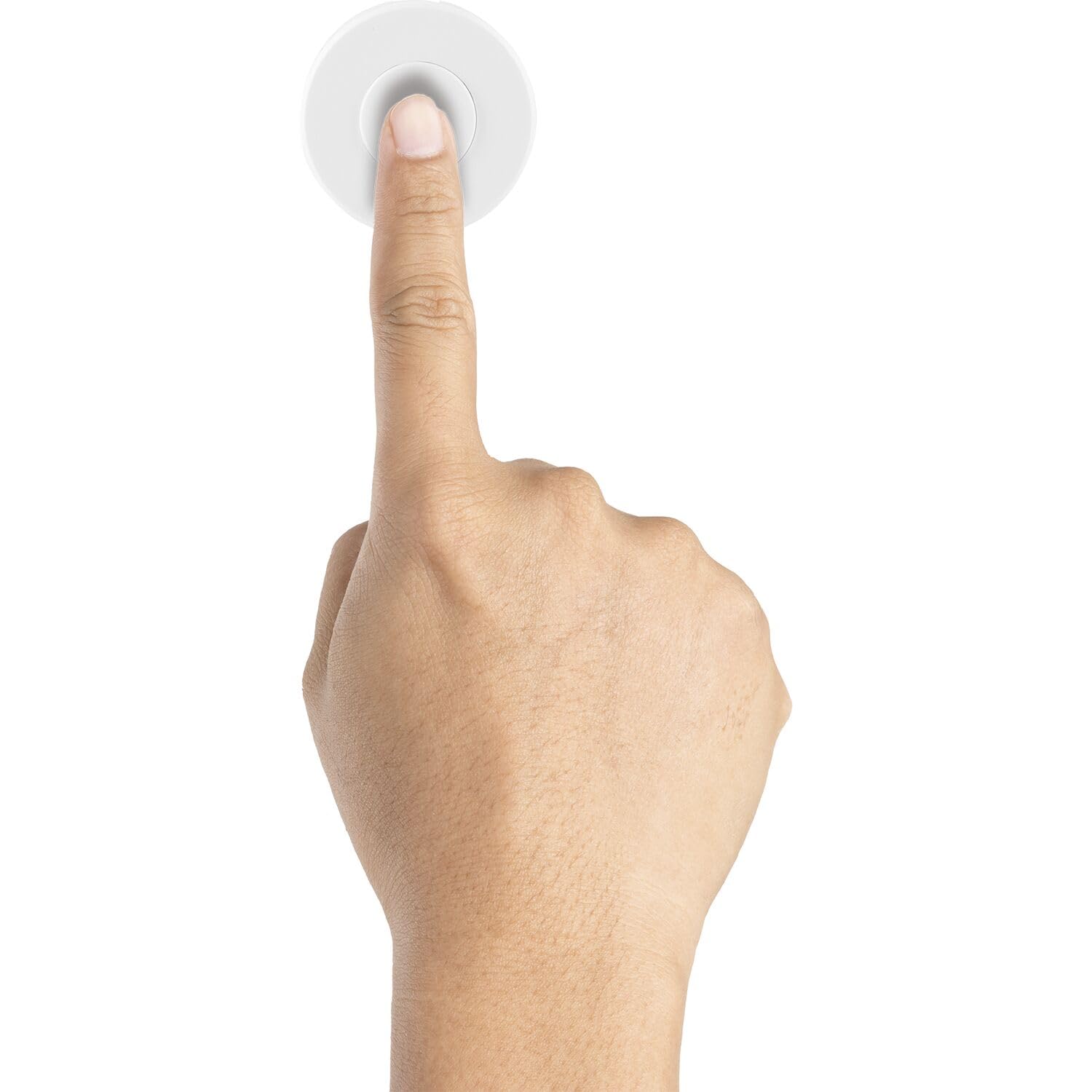 Siro PushPower, interruttore radio da incasso, rotondo, interruttore luce radio Mini 35, nessun cablaggio necessario, plastica, bianco