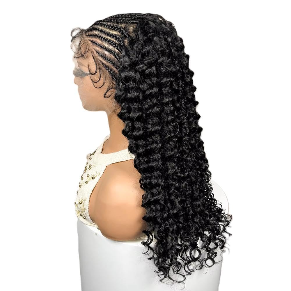 Haarpflege 13x6 Lace Frontal Cornrow Flechtperücke Mit Locken 22 Zoll Für Schwarze Frauen