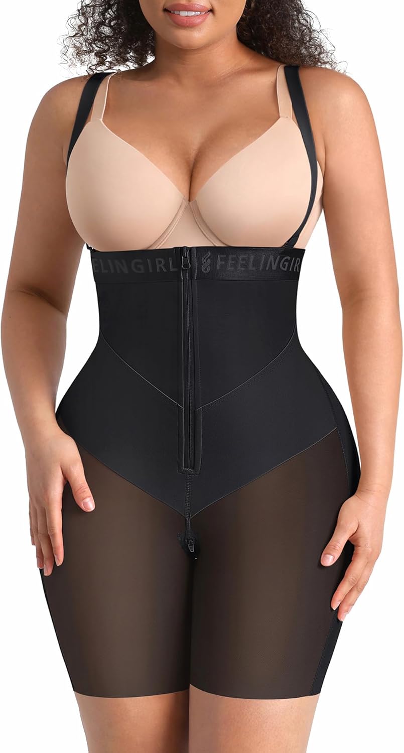 FeelinGirl Strapless Shapewear for Women Tummy Control Plus Size Butt Lifting Panties Postpartum Body Shaper