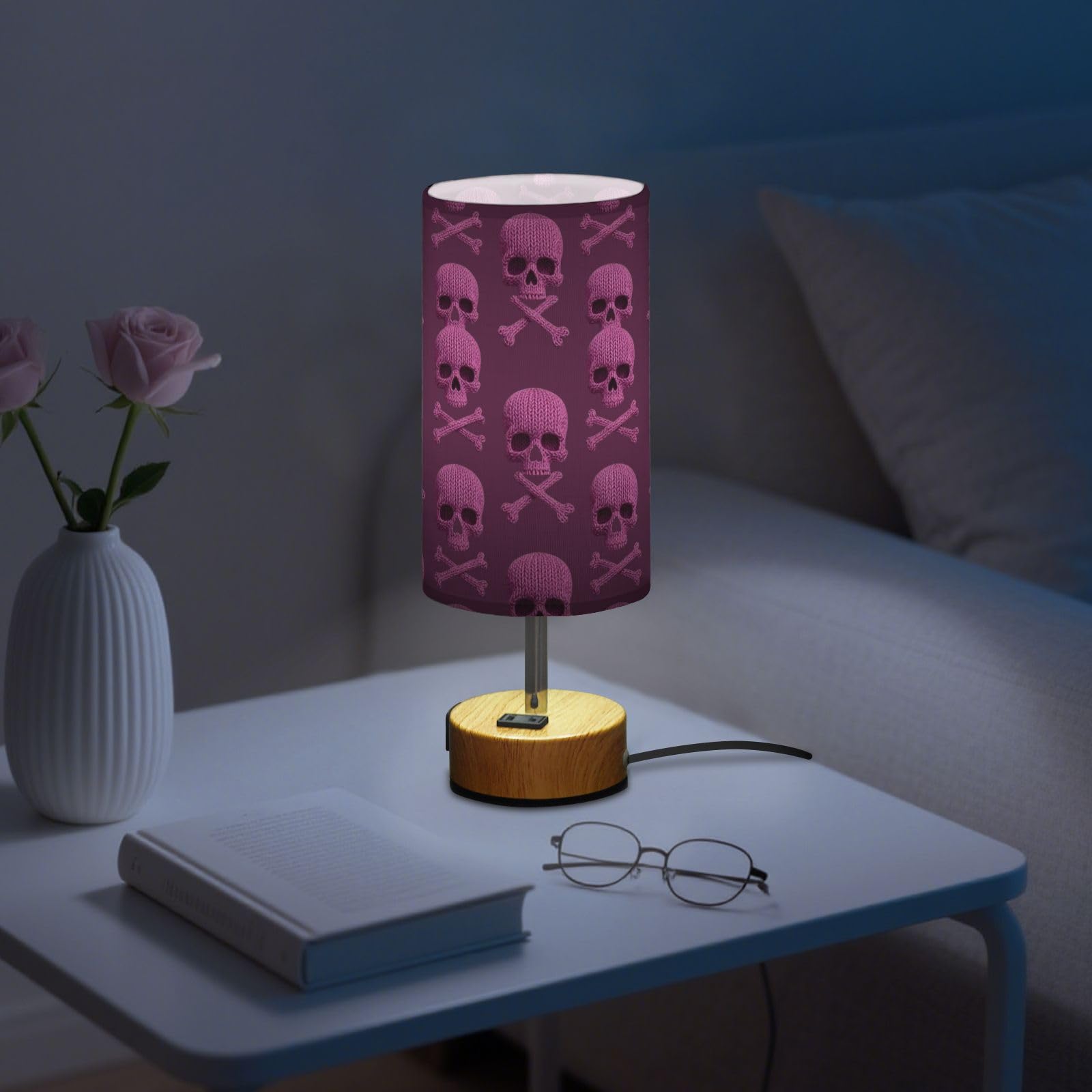 Yuiboo Dotykowe lampy stołowe z portami USB C+A, lampka nocna