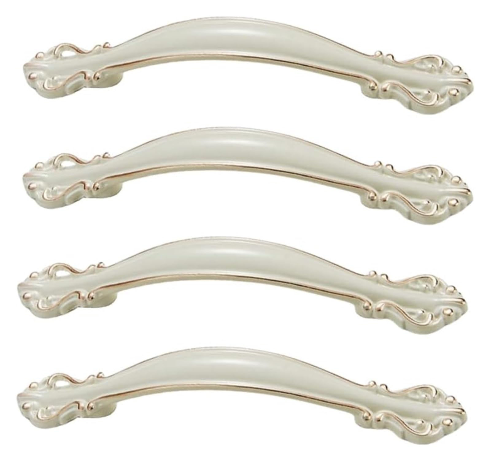 NLQCSXWEP Zinc Alloy Cabinet Bow Handle, Zinc Alloy Furniture Cabinet Wardrobe Door Handles Pack of 4 White(128mm White)