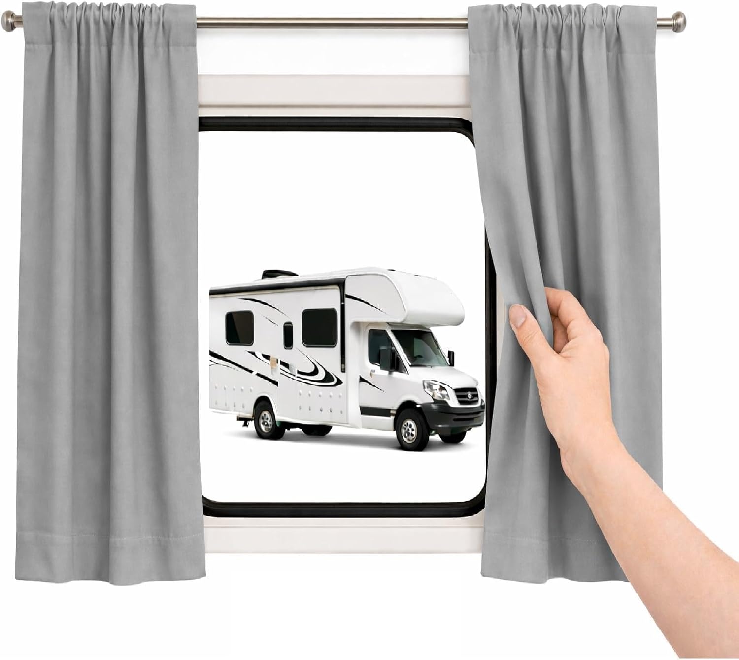 RV Window Curtains for Inside Camper - Blackout Privacy Curtains for RV, Trailer, Van - Thermal Insulated, Easy Install - Perfect for Camper Windows Interior Cover