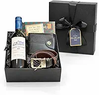 Kit Presente com Vinho, Acessórios e Chocolate | Presente Feminino e Masculino para Dia das Mães, Dia dos Pais, Namorados e Natal (Kit Azul com Vinho e Acessórios)