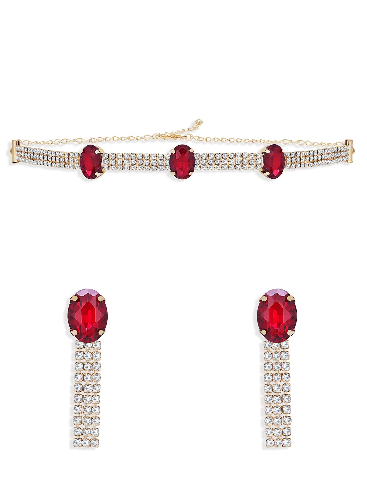 Sukkhi Exquisite Gold Plated Rani Pink & White AD Stone Studded Necklace Set with Earrings | Jewellery Set for Women (NS104781) (B0CKXYZ2LZ) Amazon Price History, Amazon Price Tracker