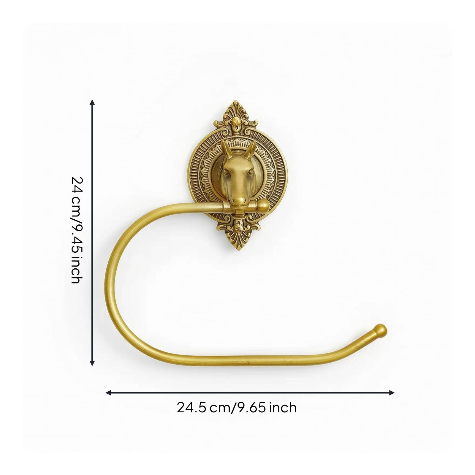 Portasalviette Anello Decorativo Portasciugamani Supporto Asciugamani Portasalviette da Parete in Ottone Finitura Anello Circolare Aperto Stile Classico Europeo Adatto per Bagno Toilette Lavandino
