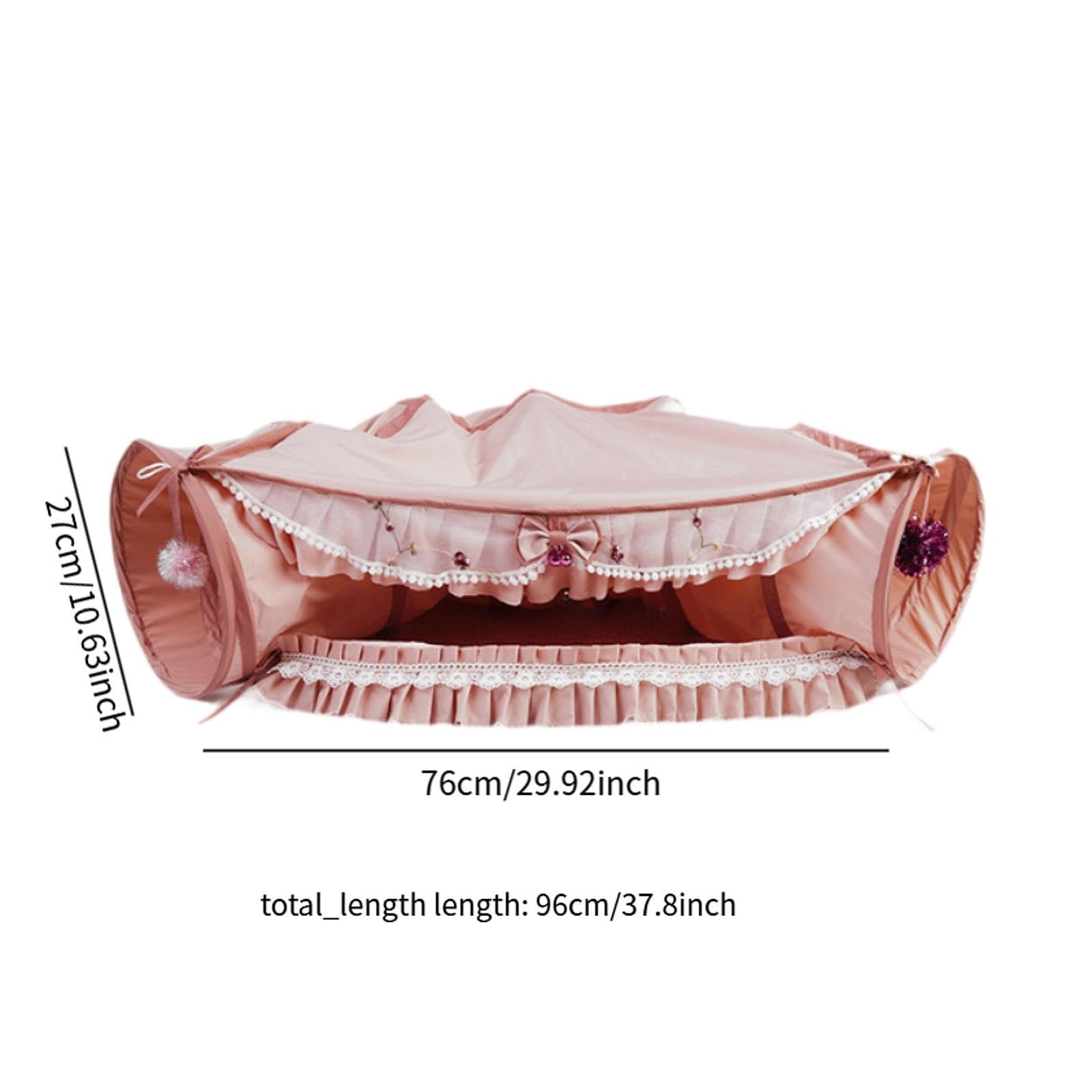 Baoblaze Tunnel pour Chat 2 en 1, Jouet interactif, Pliable pour Chatons, avec Tapis Amovible, pour Chiens, Lapins, Chats d'intérieur, Animaux de, Rose