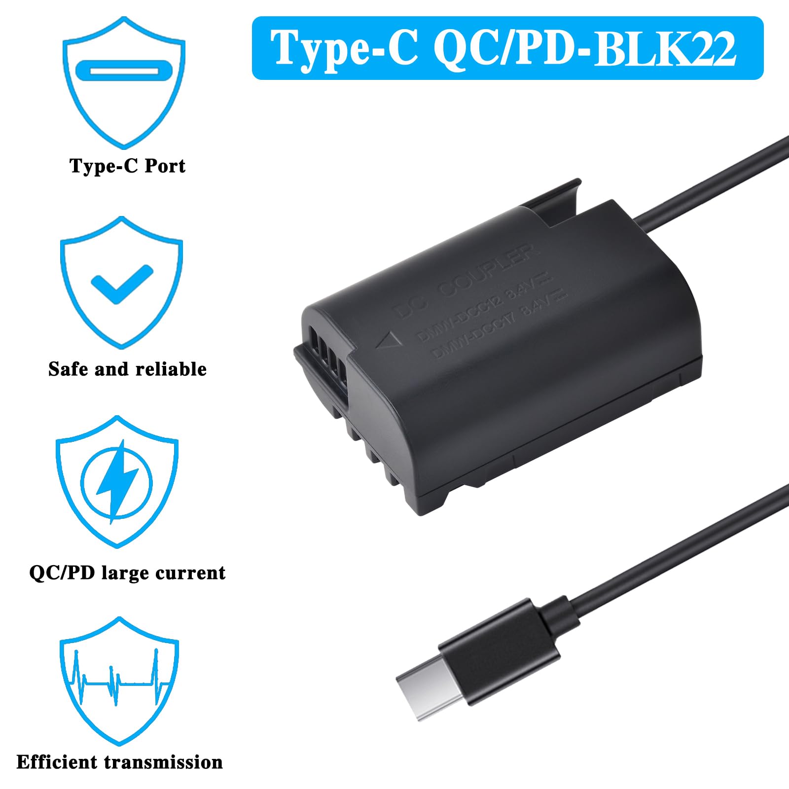 Amazon | PowerTrust USB Type-C DMW-BLK22 ダミーバッテリー
