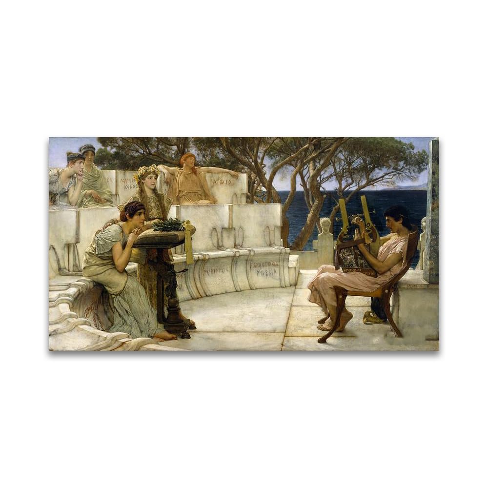 Lawrence Alma《Sappho and Alcaeus》wall decoration painting. Reproductions posters and prints on canvas (60x100cm/Frameless)