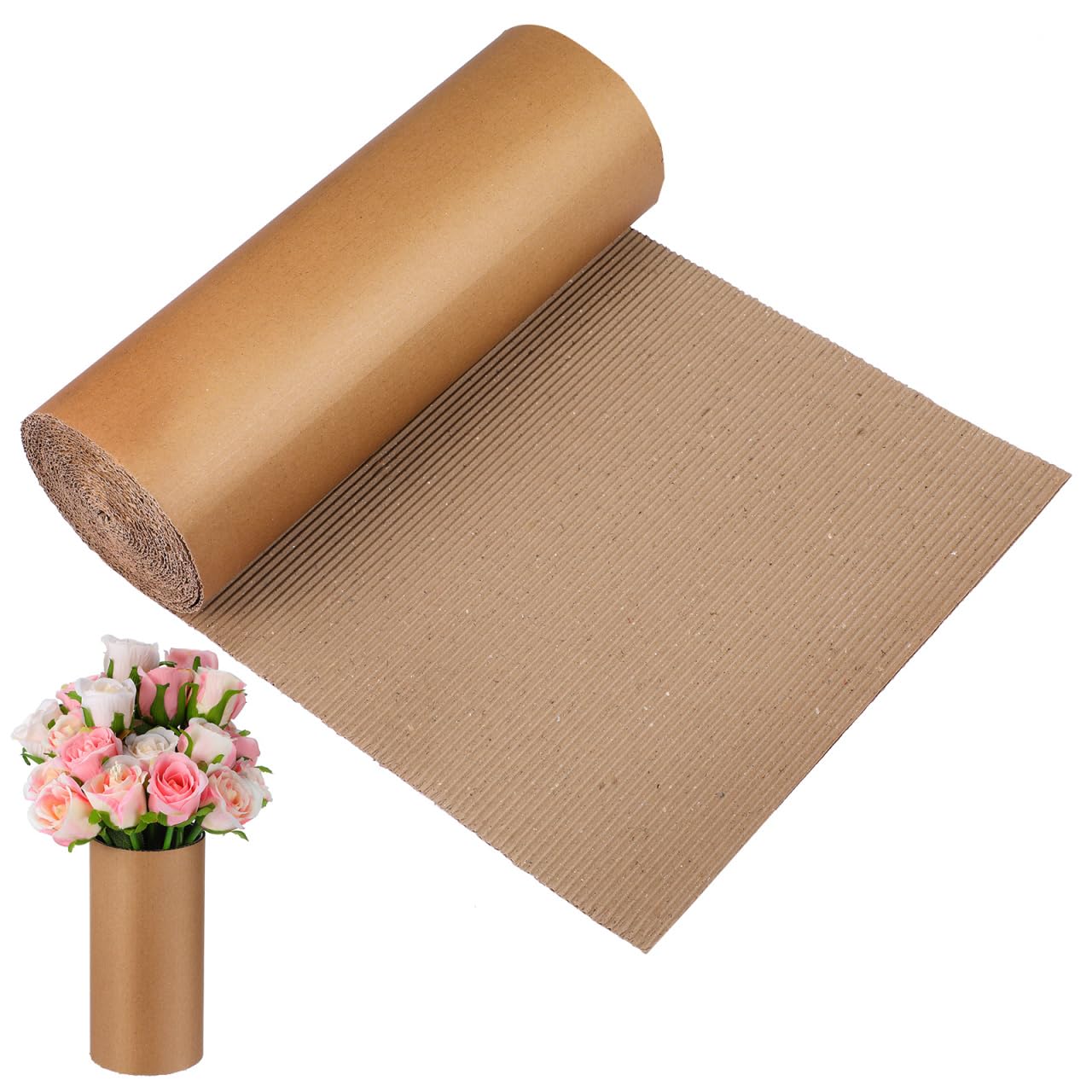Artibetter Corrugated Cardboard Roll Single Face Cardboard Sheets for Crafts Packing for Mailing Shipping Storage Wrapping and DIY Projects Easy to Trim 500.00 X 30.00 X 0.30 Cm