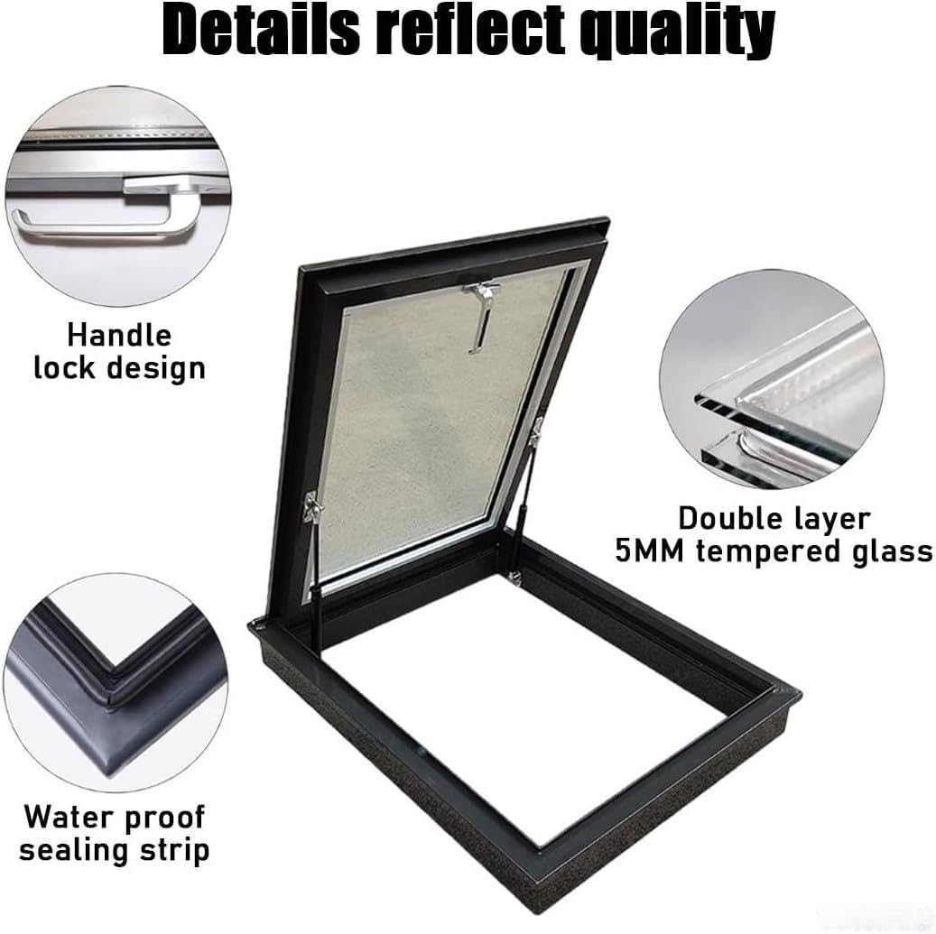 Ventana de techo de aluminio para áticos y sótanos, fácil instalación, ideal para terrazas e iluminación del hogar, solución de ventilación para propietarios de viviendas
